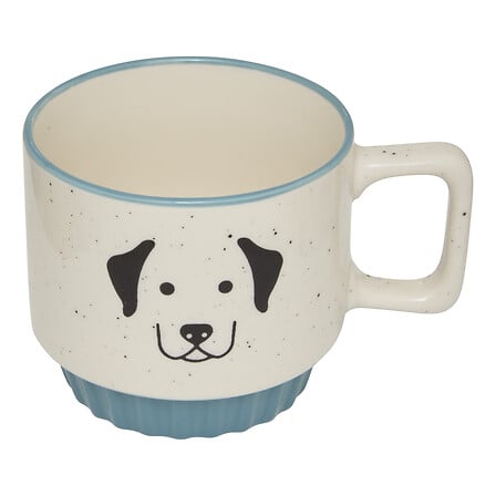 Mug Atmosphera Chien Porcelaine Bicolore Crème Bleu 30cl