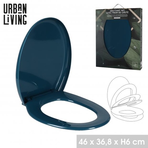 DARK SAPHIRE ABATTANT WC EN PLASTIQUE AVEC FREIN DE CHUTE 46X36,8XH6CM