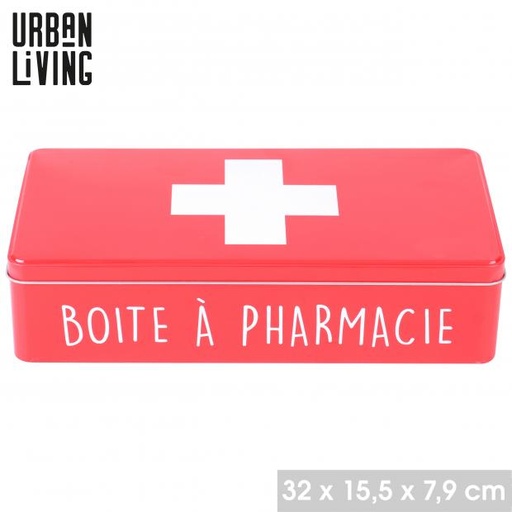 BOITE À PHARMACIE EN MÉTAL 32X15XH8CM