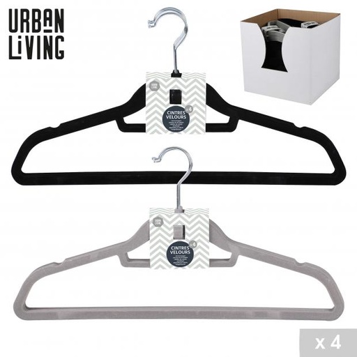 LE CINTRE - CINTRE FEUTRINE POUR VESTE - 4 PIÈCES - 2 COULEURS ASSORTIES GRIS ET NOIR