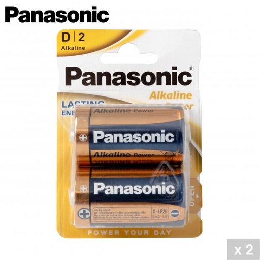 PANASONIC - PILES ALCALINE R20 X2
