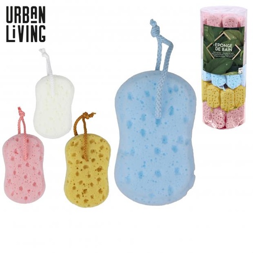 ÉPONGE DE BAIN AVEC CORDON - 4 COULEURS ASSORTIES