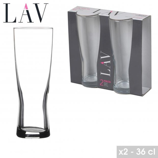 LAV MALTA VERRE À BIÈRE - 2 PIÈCES - 36CL