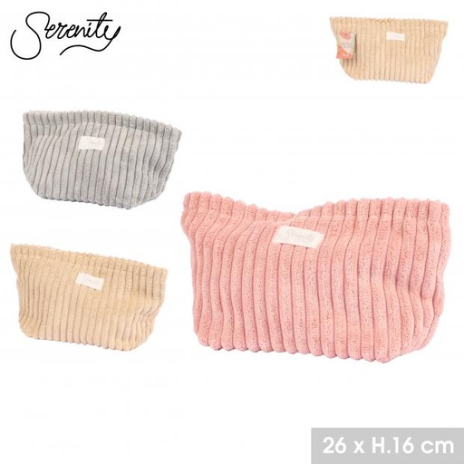 SERENITY TROUSSE À MAQUILLAGE EN VELOURS 26XH16CM - 3 COULEURS ASSORTIES