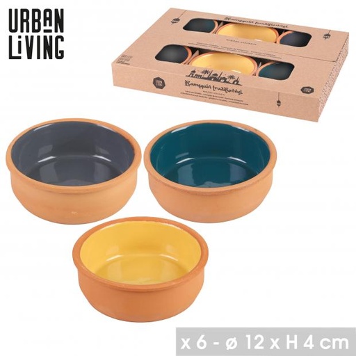 TERRACOTTA RAMEQUIN EN TERRE CUITE -  3 COULEURS DIAM 12CM X H4CM