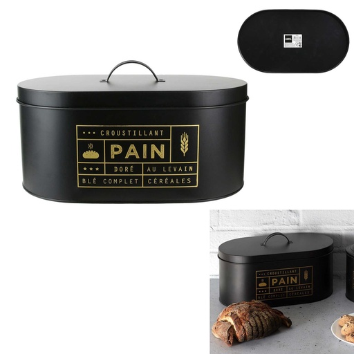 BOITE À PAIN EN MÉTAL BLACK MAT
