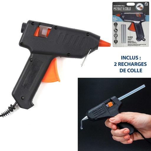 PISTOLET À COLLE CHAUDE 40W ET 2 RECHARGES