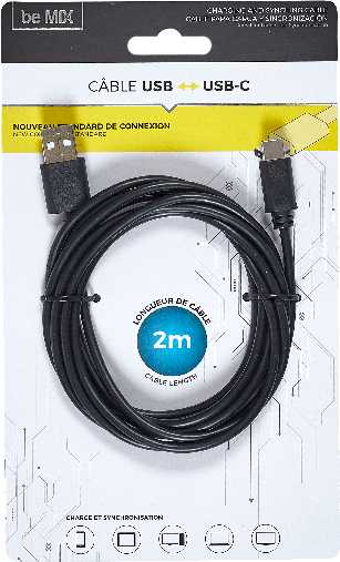 CABLE USB DE CHARGE ET SYNC TYPE C 2 MÈTRES