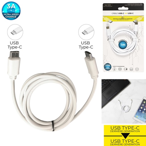 CABLE ULTRA RAPIDE 3A SYNC PORT USBC TYPE C