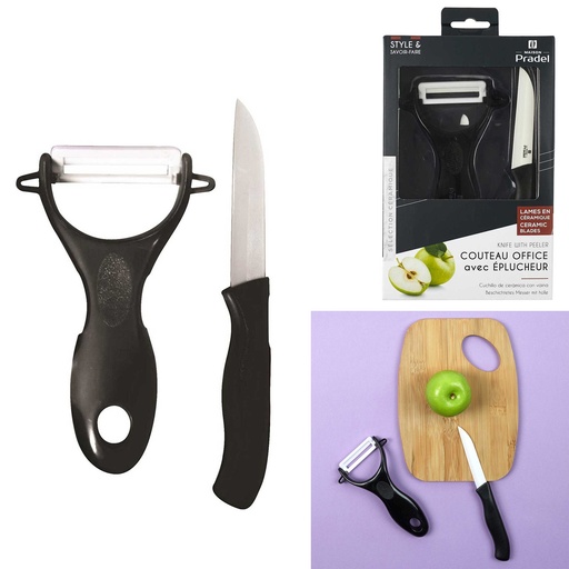 COUTEAU CÉRAMIQUE 7.5CM AVEC ÉPLUCHEUR