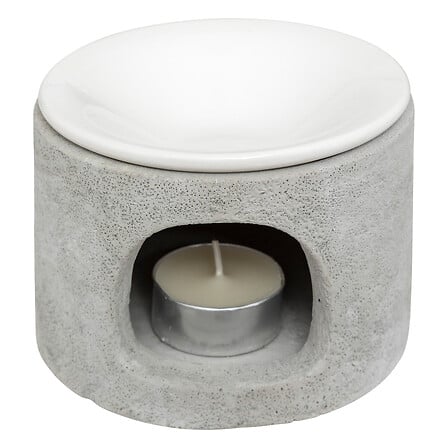 BRÛLEUR DE PARFUM OLIA - POT EN CIMENT & CÉRAMIQUE - D11X7CM