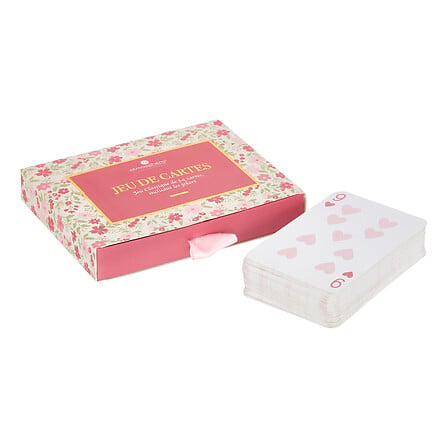 JEU DE CARTES FLEUR DE ROSE - 12,6X9,5CM