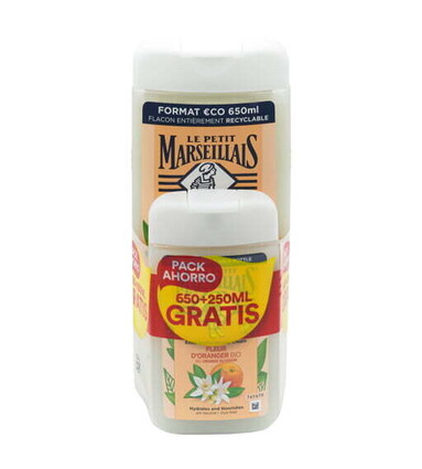 LE PETIT MARSEILLAIS GEL DOUCHE & BAIN 650 ML + 250 ML FLEUR D´ORANGER