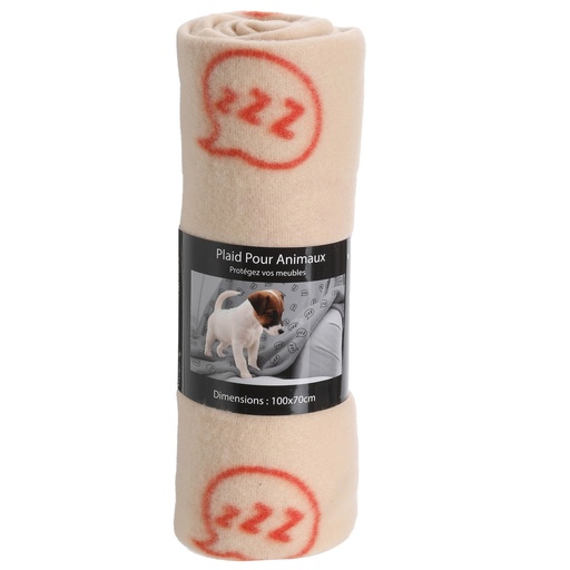 PLAID IMPRIMÉ 100X70CM CRÈME