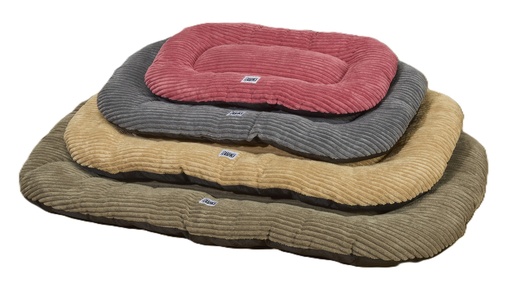 COUSSIN OVALE ANTIDÉRAPANT VELOURS CÔTELÉ GRIS 110X70X8CM