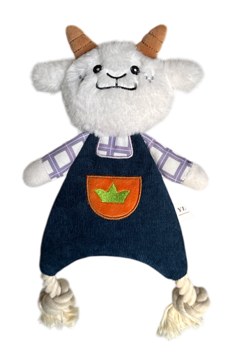 JOUET CORDE ET PELUCHE CHÈVRE 36CM