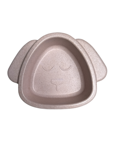 GAMELLE EN BAMBOU EN FORME DE CHIEN 16X13X5CM