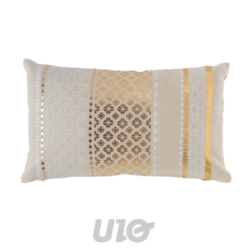 COUSSIN DÉHOUSSABLE 30x50CM COTON IMPRIMÉ OR GAYA DES. PLACE