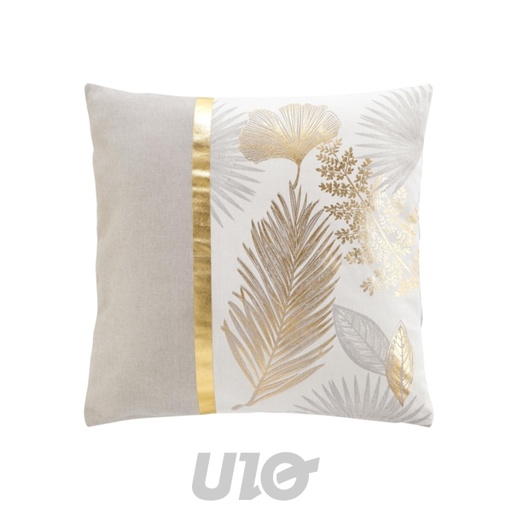 COUSSIN DÉHOUSSABLE 45x45CM COTON ET POLYESTER IMPRIMÉ MÉTALLISÉ MÉLISSE DES PLACE