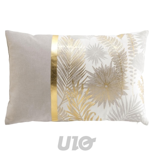 COUSSIN DÉHOUSSABLE 40x60CM COTON ET POLYESTER IMPRIMÉ MÉTALLISÉ MÉLISSE DES PLACE