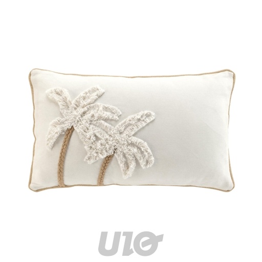 COUSSIN DÉHOUSSABLE PASSEPOIL 30x50CM COTON TRESSÉ ET TUFTÉ SAHARA