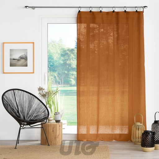 PANNEAU À ANNEAUX 140x240CM VOILE TISSE LINKA CAMEL