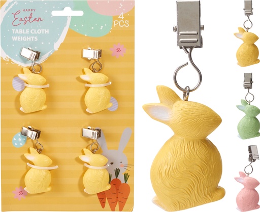 POIDS POUR NAPPE EN FORME DE LAPIN  DE PÂQUES - 3 COULEURS DISPONIBLES