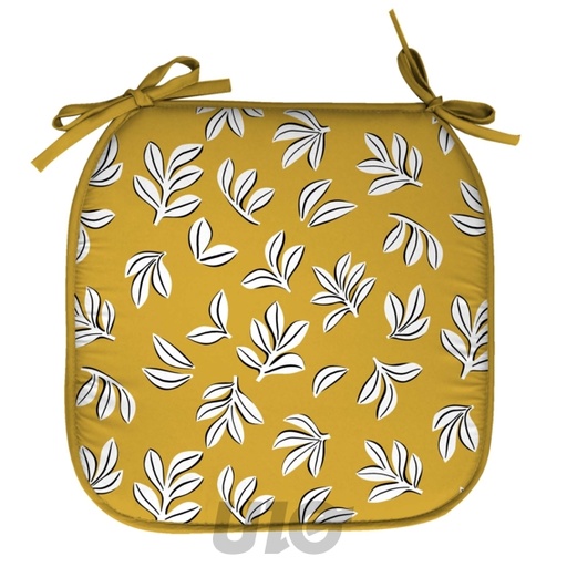 4 GALETTES DE 38 x 38 x 1.8 CM MICROFIBRE IMPRIMÉE MINDY JAUNE