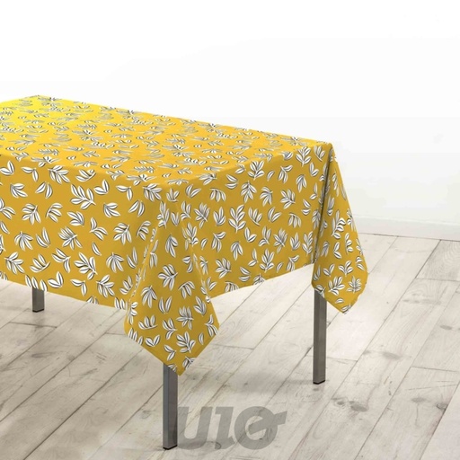 NAPPE RECTANGLE 140 x 240 CM MICROFIBRE IMPRIMÉE MINDY JAUNE