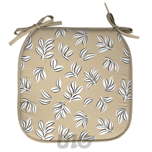 4 GALETTES 38 x 38 x 1.8 CM MICROFIBRE IMPRIMÉE MINDY NATUREL