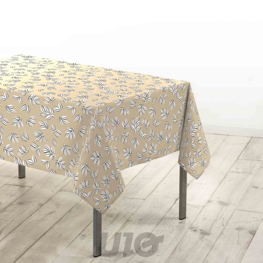 NAPPE RECTANGLE 140 x 240 CM MICROFIBRE IMPRIMÉE MINDY NATUREL