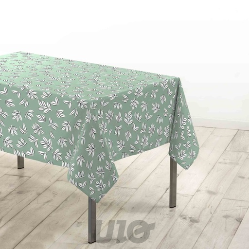 NAPPE RECTANGLE 140 x 240 CM MICROFIBRE IMPRIMÉE MINDY SAUGE