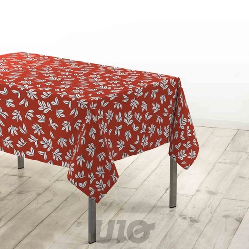 NAPPE RECTANGLE 140 x 240 CM MICROFIBRE IMPRIMÉE MINDY TERRACOTTA