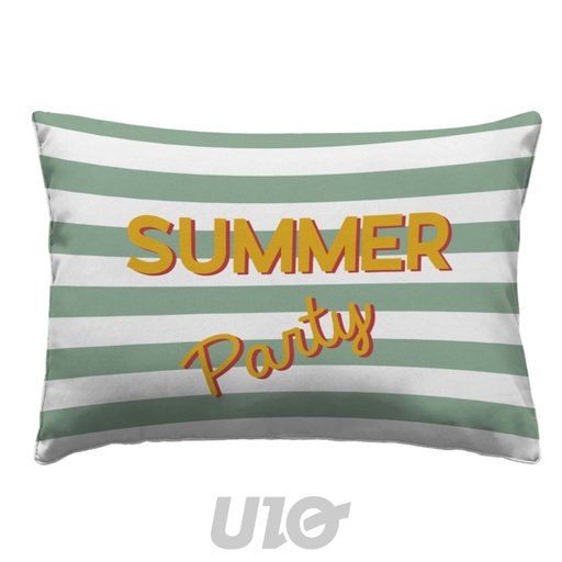 COUSSIN DÉHOUSSABLE 40x60 CM POLYESTER IMPRIMÉ DÉPERLANT SUMMER PARTY SAUGE