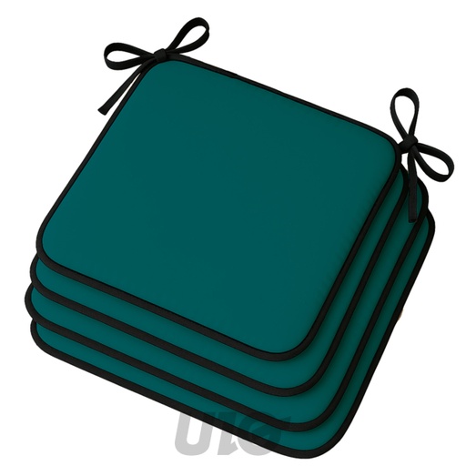 4 GALETTES 38 x 38 x 3 CM POLYESTER UNI WATERPROOF SIESTA BLEU