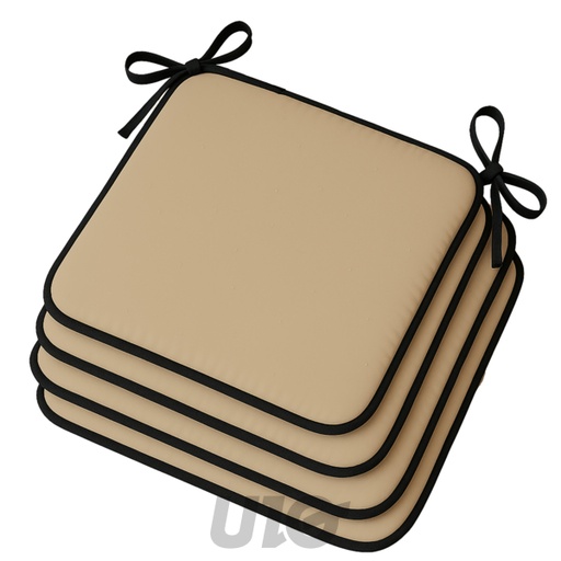 4 GALETTES 38 x 38 x 3 CM POLYESTER UNI WATERPROOF SIESTA NATUREL