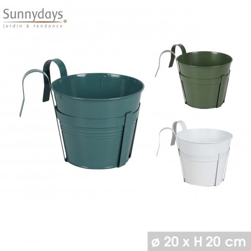 GARDEN & METAL COLORS - POT À FLEURS AVEC SUPPORT DIAM 20CM X H20CM