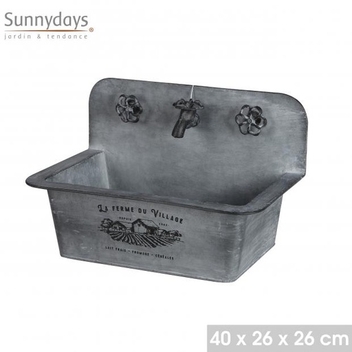 GARDEN & METAL - LA FERME DU VILLAGE - JARDINIÈRE DESIGN LAVE MAIN RÉTRO
