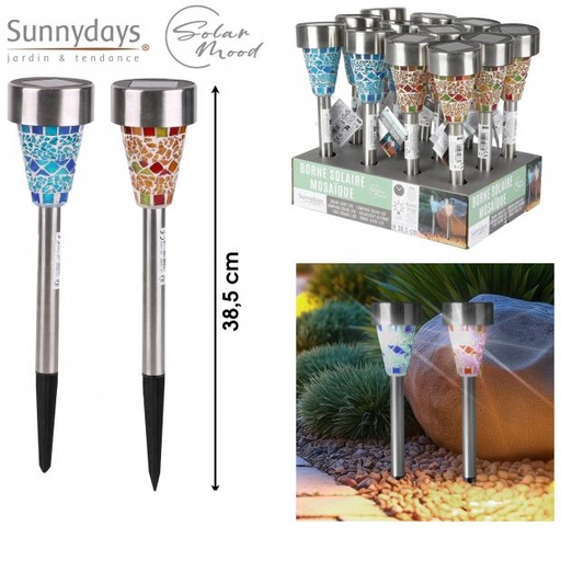 SOLAR MOOD LAMPE SOLAIRE MOSAIQUE H38,5CM - 2 COULEURS DISPONIBLES