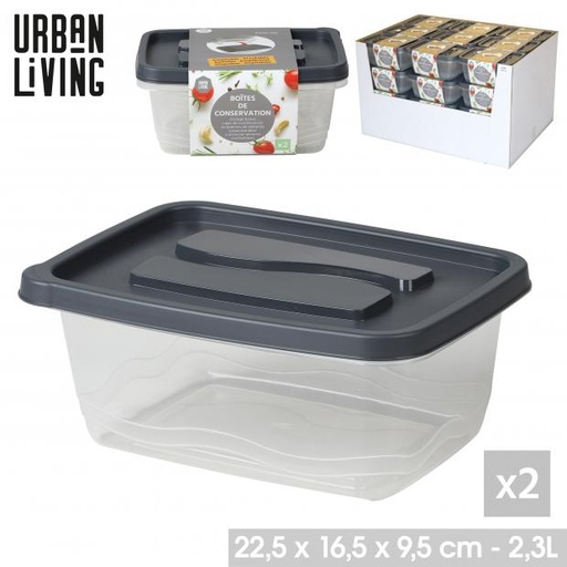 LIBERTY BOITES DE CONSERVATION RECTANGULAIRES - 2 PIÈCES - 2,3L MIDNIGHT BLUE