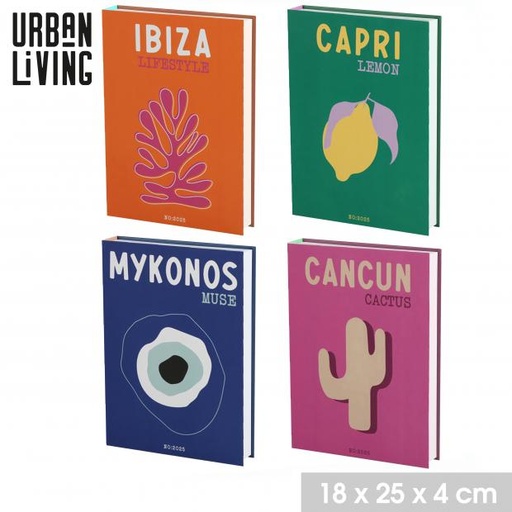 LIVRE DÉCORATIF POUR RANGEMENT TRENDY SPOT 4X18XH25CM - 4 MODÈLES DISPONIBLES