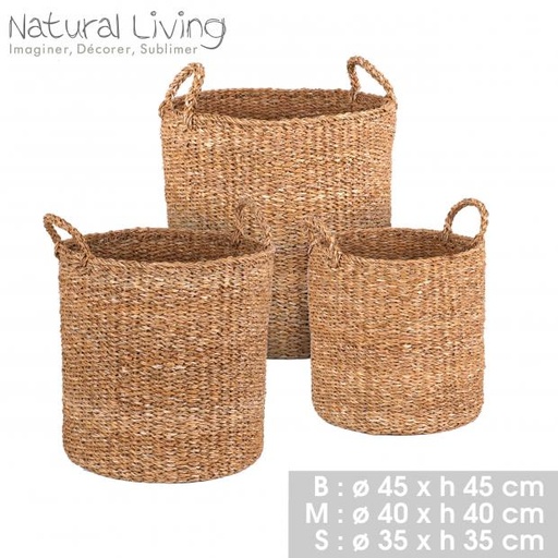 NATURAL LIVING PANIER EN ALGUES MARINE D45 X H45CM