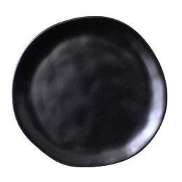 [TS-PT020020F.B] ASSIETTE DESSERT RONDE BOSSELEE NOIRE MAT 20CM