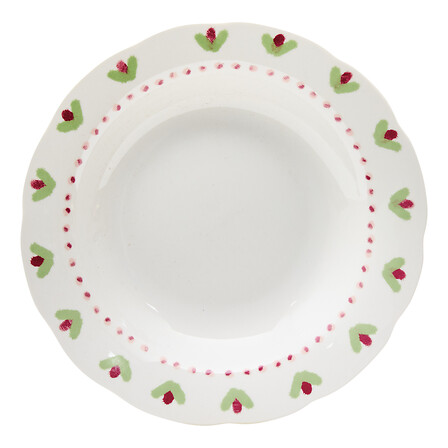 ASSIETTE CREUSE MOTIF FLEUR D23CM