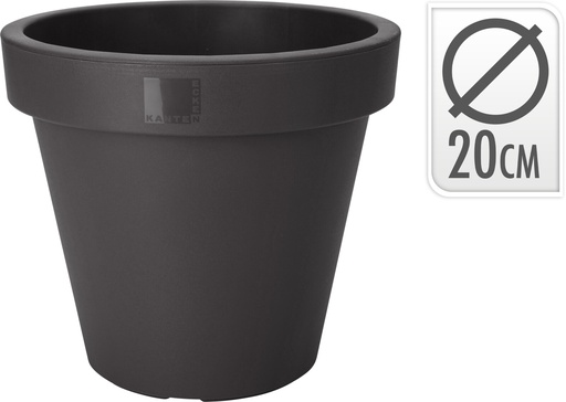 POT DE FLEUR 20CM ANTHRACITE