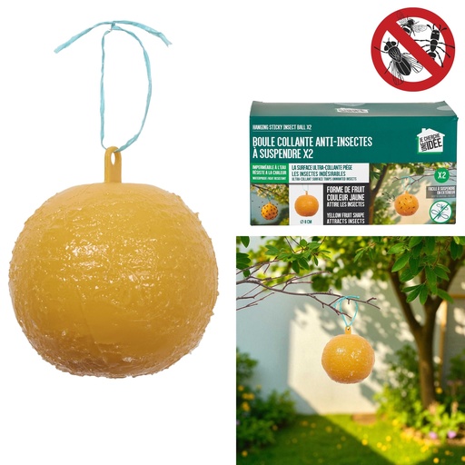 BOULE COLLANTE ANTI-INSECTE À SUSPENDRE - 2 PIÈCES