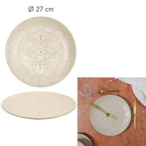ASSIETTE SAHARA BEIGE D27CM