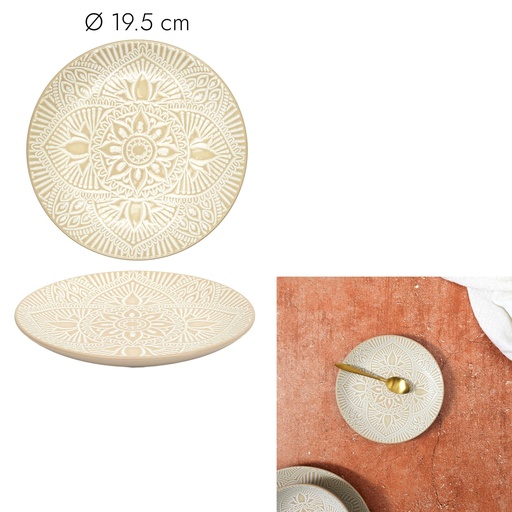 ASSIETTE SAHARA BEIGE D19.5CM