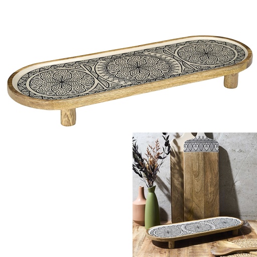 PLAT DE PRÉSENTATION EN MANGUIER DUNE NOIR 50CM
