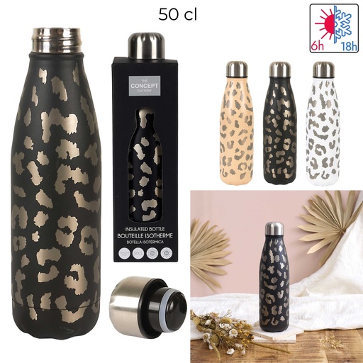 BOUTEILLE DE TRANSPORT ISOTHERME LEOPARD 50CL